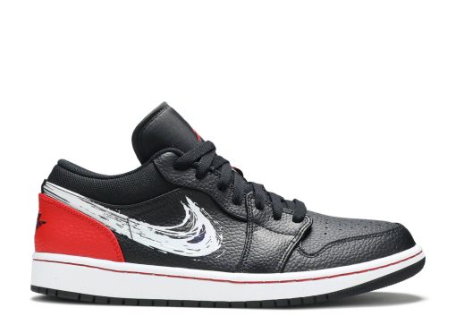 Nike Air Jordan 1 Low Brushstroke Swoosh Black
