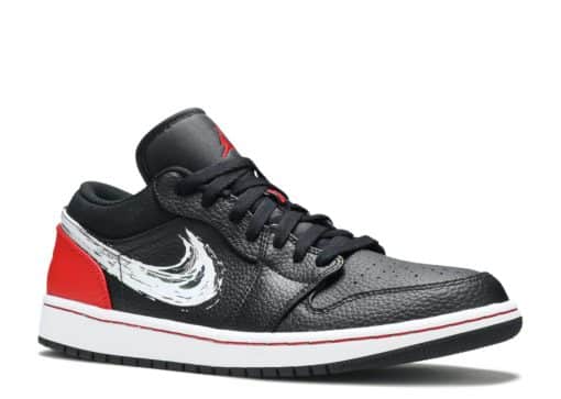 Nike Air Jordan 1 Low Brushstroke Swoosh Black