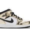 Nike Air Jordan 1 Mid Metallic Gold Black White (GS)