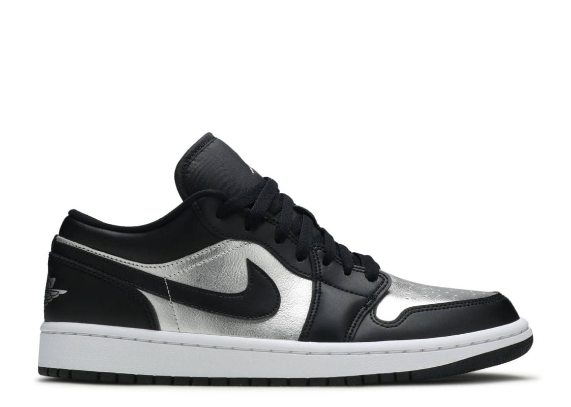 air jordan 1 low se black metallic silver