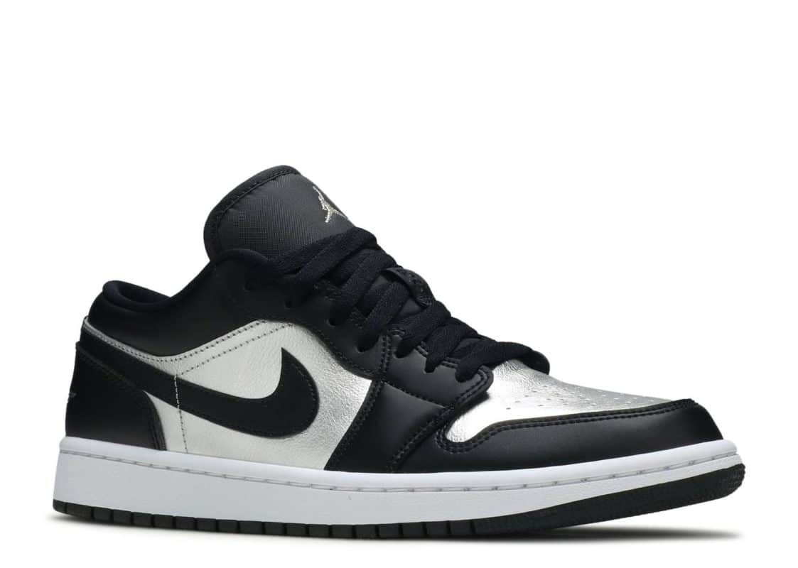 air jordan 1 low se black metallic silver