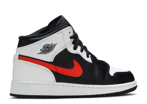 Nike Air Jordan 1 Mid White Black Chile Red (GS)