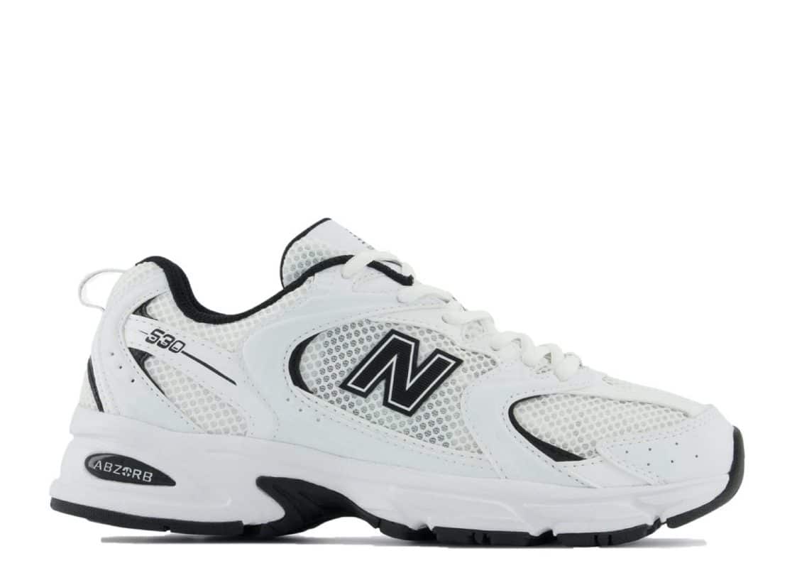 new balance white & black 530 sneakers