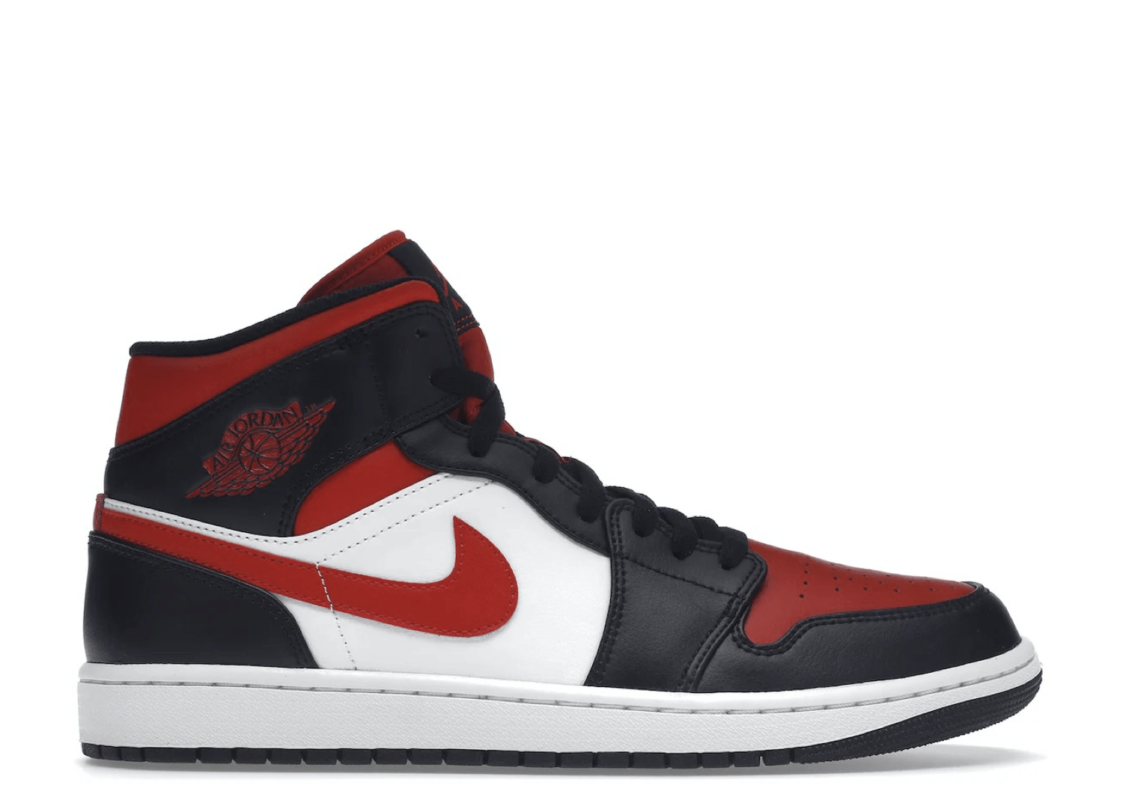 Nike Air Jordan 1 Mid White Black Red (2022) | 554724-079 | Satın Al ...