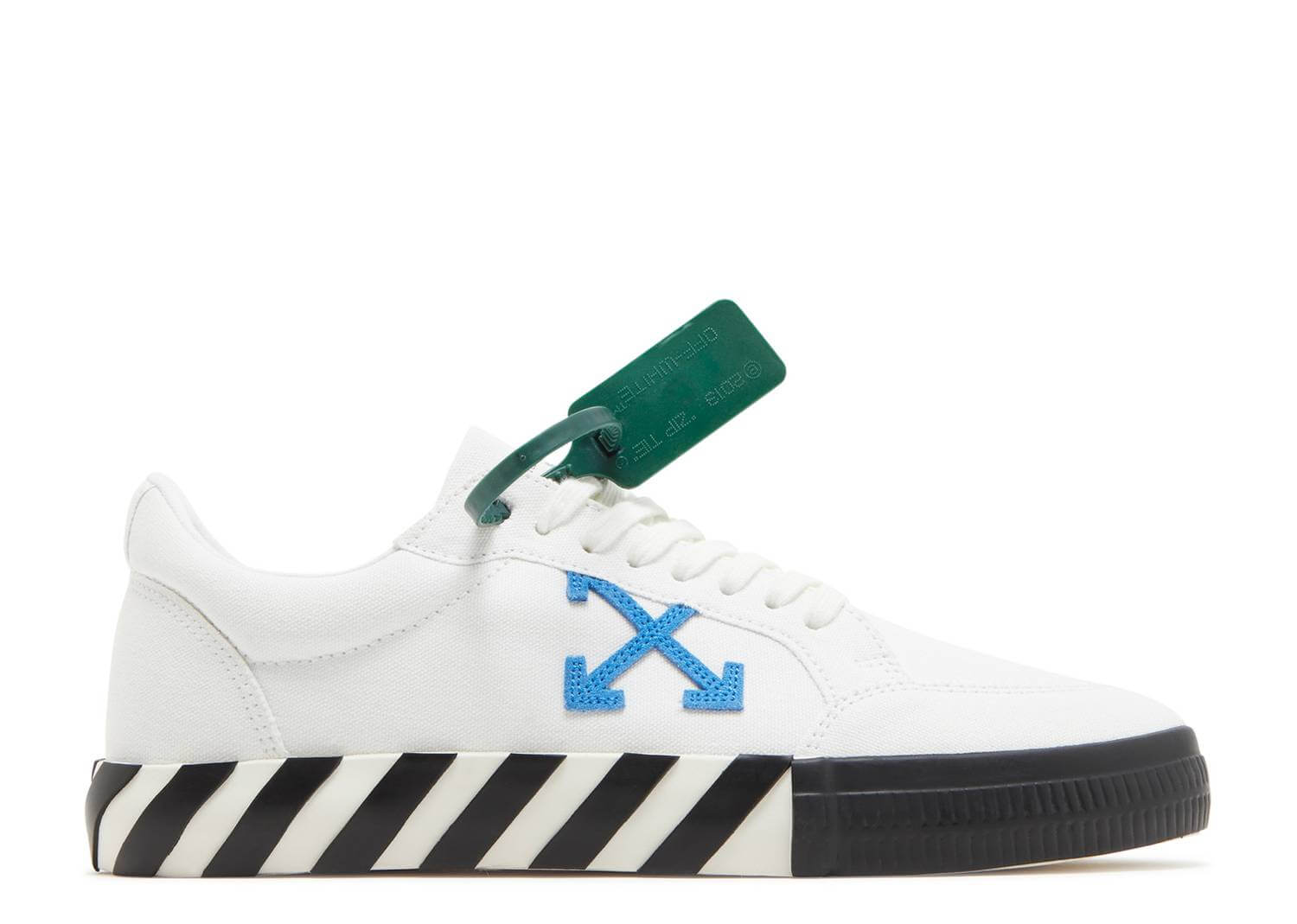 OFF-WHITE Low Vulcanized Canvas White Blue | OMIA085F22FAB0010145 ...