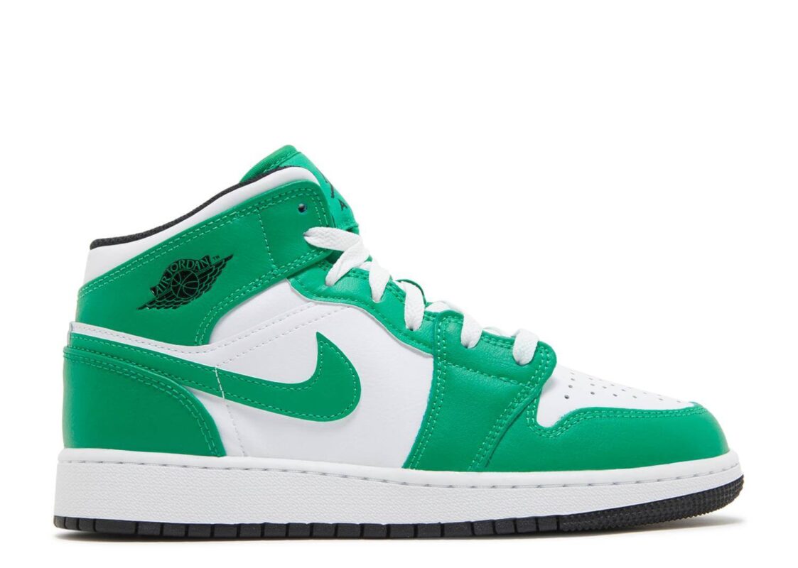 Nike Air Jordan 1 Low White Lucky Green Tumbled Leather (GS) | Satın Al ...