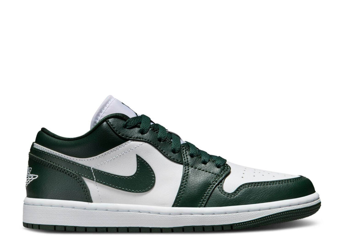 low air jordan green