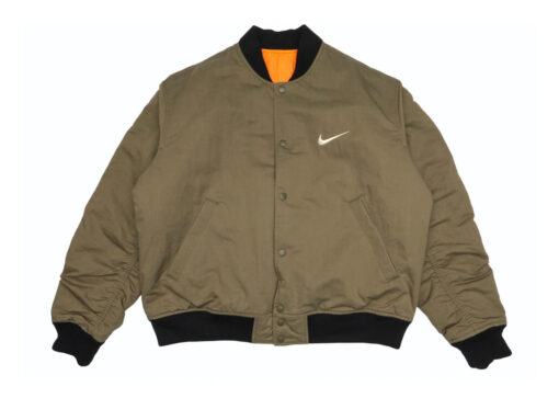 Stussy x Nike Reversible Varsity Jacket Medium Olive/Bright Mandarin FJ9153-222