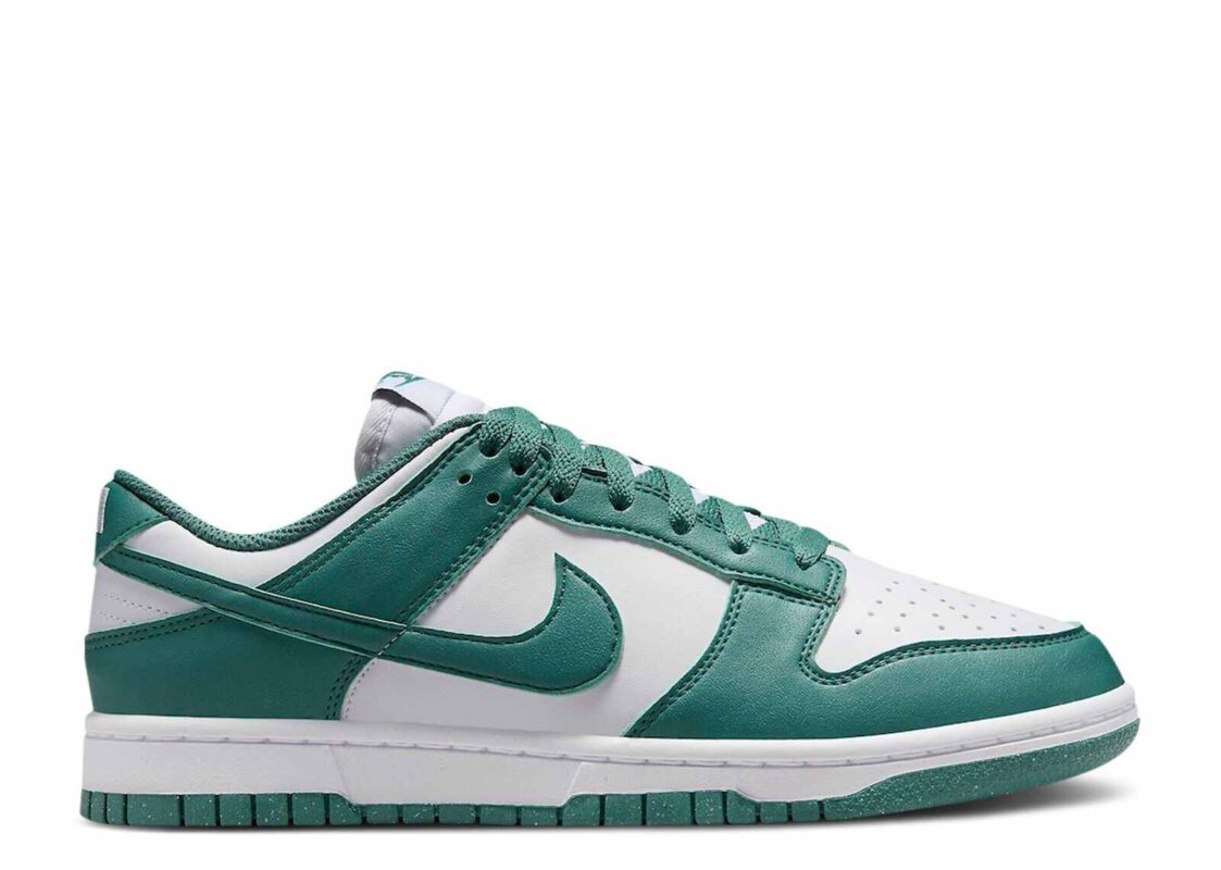 low dunk green and white