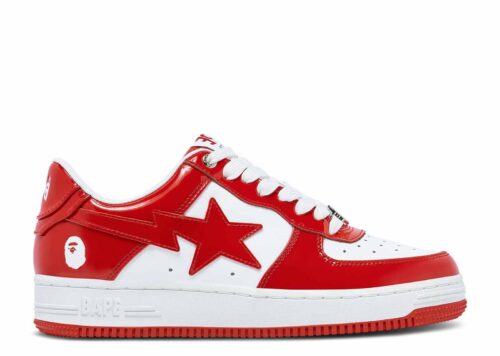 A Bathing Ape Bape Sta Patent Leather White Red