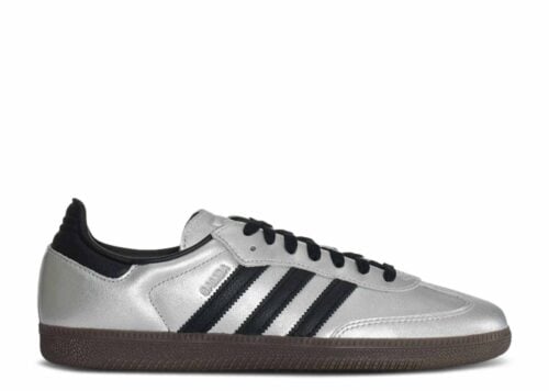 adidas Samba OG Silver Metallic Black Gum-JI4218