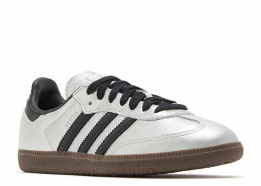 adidas Samba OG Silver Metallic Black Gum-JI4218