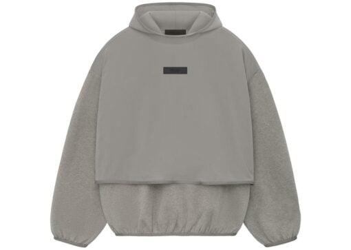 Fear of God Essentials Core Collection Nylon Fleece Hooded Sweatshirt DustHeather Grey