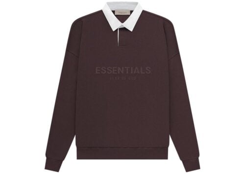 Fear of God Essentials Waffle Henley Rugby Plum