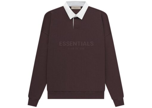 Fear of God Essentials Waffle Henley Rugby Plum