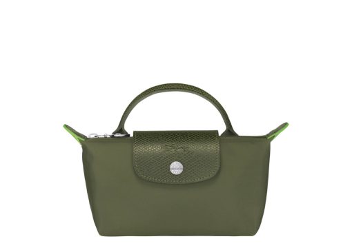 Longchamp Le Pliage Green Pouch With Handle Forest