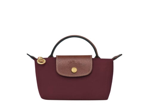 Longchamp Le Pliage Pouch With Handle Burgundy