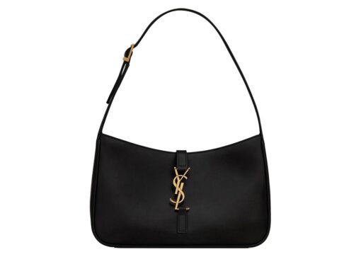 Saint Laurent Le 5 A 7 Hobo Bag In Smooth Leather Noir