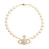 Vivienne Westwood Jewellery Bas Relief Gold Brass Pearl Necklace