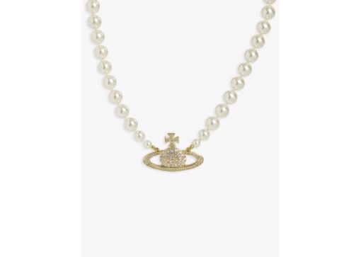 Vivienne Westwood Jewellery Bas Relief Gold Brass Pearl Necklace