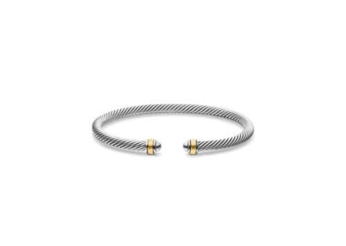 David Yurman Classic Cable Bracelet Silver Yellow Gold 4mm