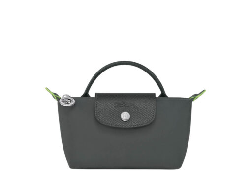 Longchamp Le Pliage Green Pouch With Handle Graphite