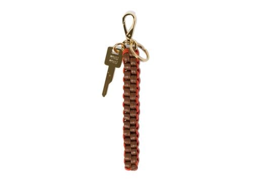 Miu Miu Leather Trick Braid Cognac Orange