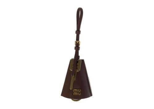 Miu Miu Leather Trick Key Case Cocoa Brown