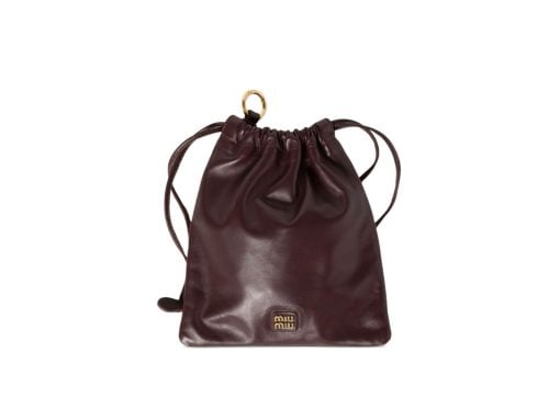 Miu Miu Nappa Leather Pouch Briarwood