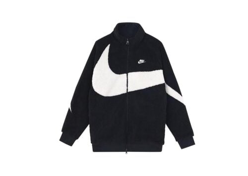 Nike Big Swoosh Reversible Boa Jacket Black Sail