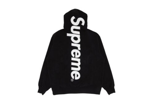 Supreme Satin Applique Hooded Sweatshirt Black