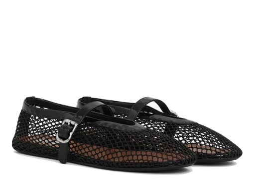 Alaia Ballet Flats In Fishnet Black