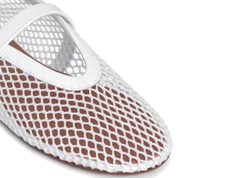 Alaia Ballet Flats In Fishnet White