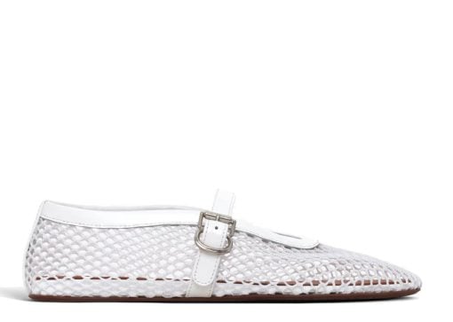 Alaia Ballet Flats In Fishnet White