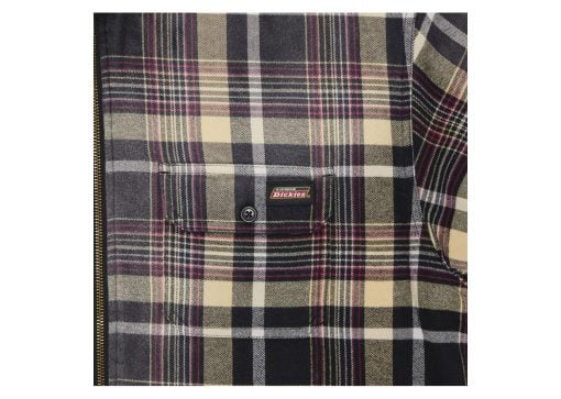 Supreme Dickies Plaid Hooded Zip Up Shirt Black