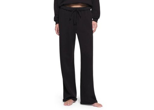 SKIMS Cotton Fleece Classic Straight Leg Pant Onyx