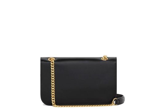 Celine Medium Bag Triomphe Frame in Shiny Calfskin Black