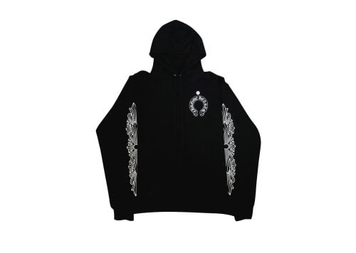 Chrome Hearts Horse Shoe Floral Hoodie Black