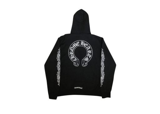 Chrome Hearts Horse Shoe Floral Hoodie Black