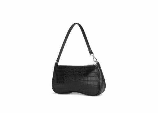 JW Pei Eva Shoulder Handbag Black Croc