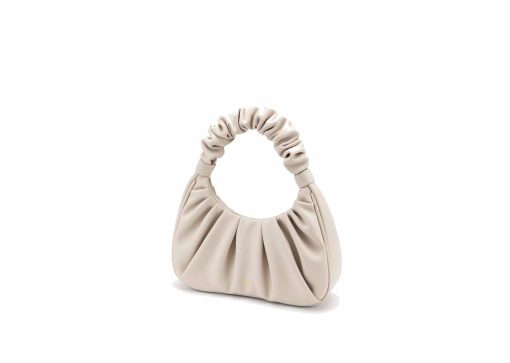 JW Pei Gabbi Ruched Hobo Handbag Ivory