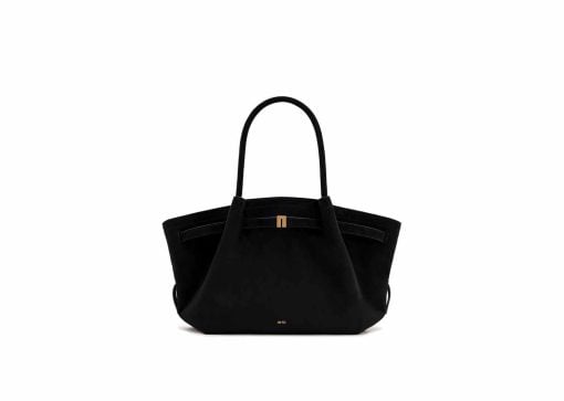 JW Pei Hana Medium Faux Suede Tote Bag Black