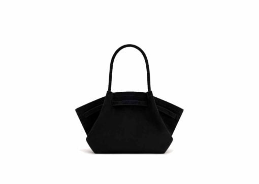 JW Pei Hana Medium Faux Suede Tote Bag Black