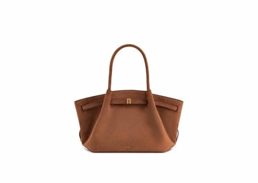 JW Pei Hana Medium Faux Suede Tote Bag Brown