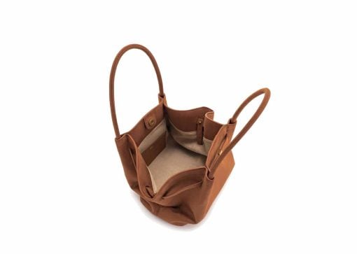 JW Pei Hana Medium Faux Suede Tote Bag Brown