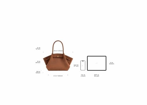 JW Pei Hana Medium Faux Suede Tote Bag Brown