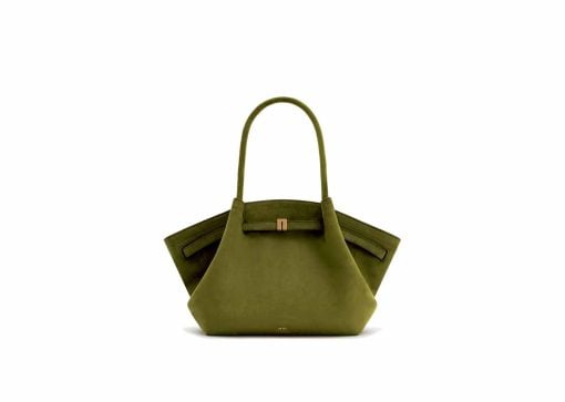 JW Pei Hana Medium Faux Suede Tote Bag Dark Olive