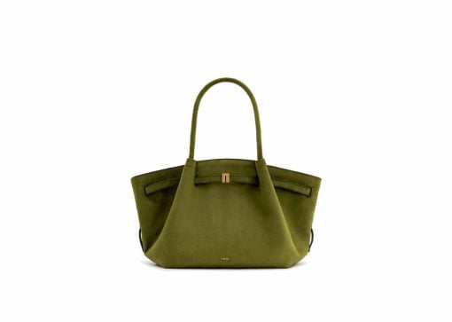 JW Pei Hana Medium Faux Suede Tote Bag Dark Olive