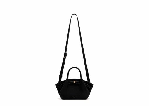 JW Pei Hana Mini Faux Suede Tote Bag Black