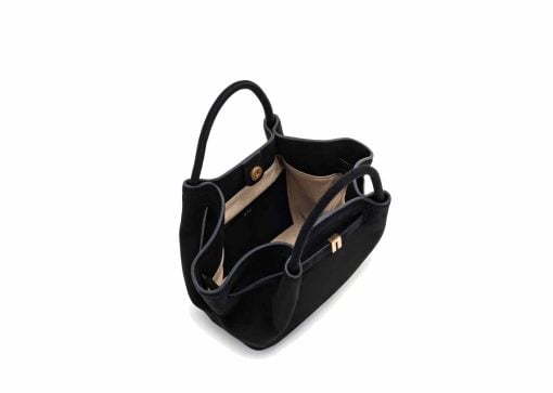 JW Pei Hana Mini Faux Suede Tote Bag Black